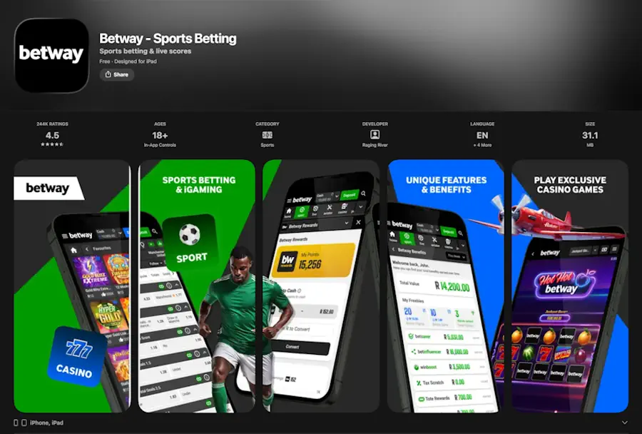 Betway Mobile App App Store Screenshot